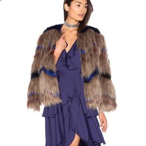 Majorelle faux fur coat